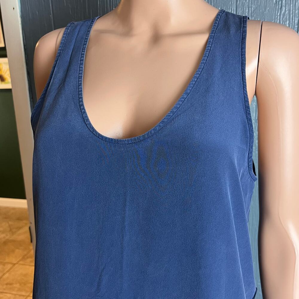 Joie Sleeveless Silk Mini Dress Ruffle Hem Med Minimalist Travel Resort Cruise - Picture 2 of 5